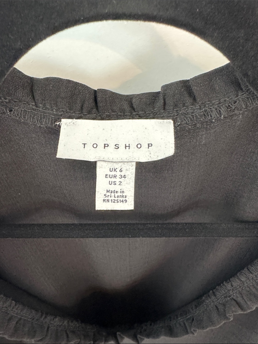 Topshop Black Ruffle-Trim Peplum Blouse - Picture 2 of 3